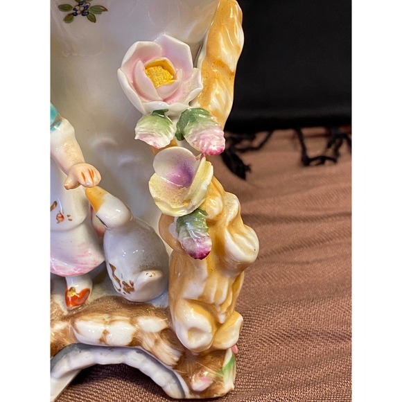 Ucagco Ceramics Set of Two (2) Figurine Vases, Girl with Duck and Boy with Duck. - Picture 14 of 16